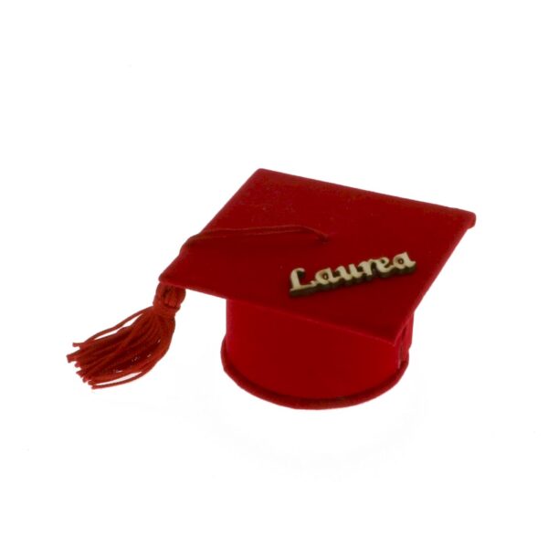 LAUREA TOCCO SCRITTA ROSSO   7CM